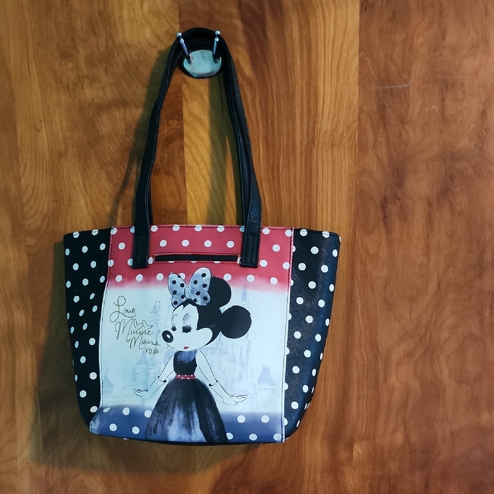 Disney Minnie Mouse Polka Dot Tote Bag - Black and Red